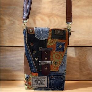 Denim Unique Upcycled Denim Crossbody Bag – Padded and Stylish